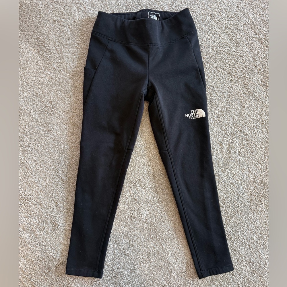 The North Face Girls Fleece Lined Leggings Size 6 Black Winter Athletic